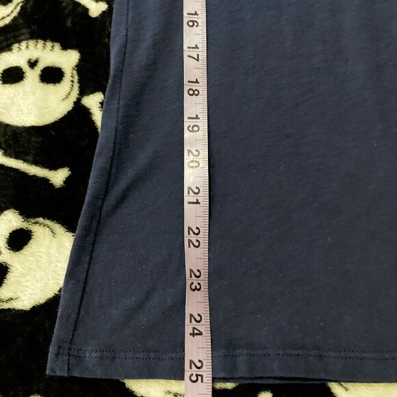 PHARAPHRASE Heathered dark blue peak-a-boo cutout sleeve t-shirt SMALL MEDIUM - Picture 7 of 15